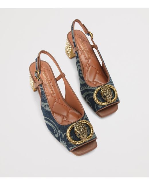 Kurt Geiger Blue Embellished Chelsea Slingback Sandals