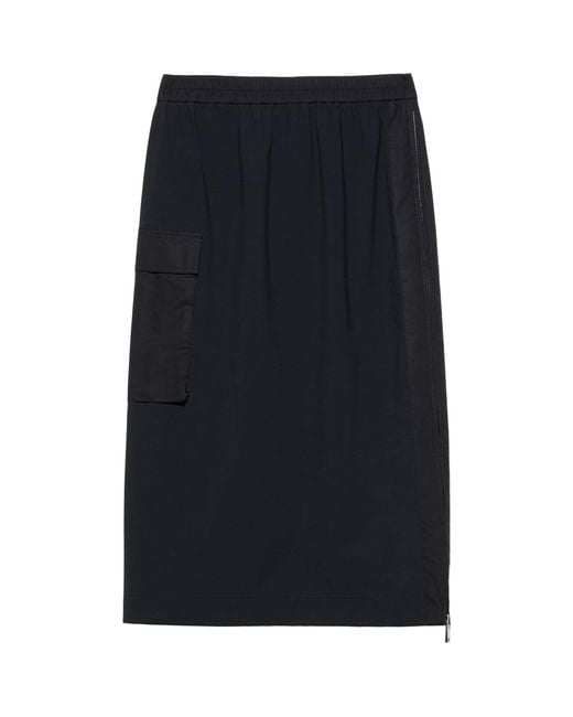 MAX&Co. Blue Technical Jersey Midi Skirt