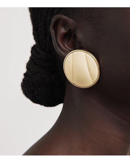 Chloé Natural Leather Pleats Clip-On Earrings