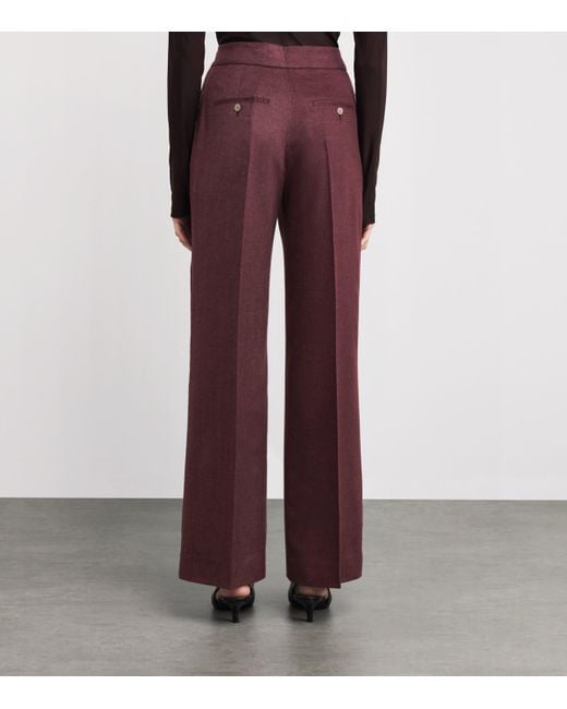 Colombo Purple Cashmere Straight Tailored Trousers
