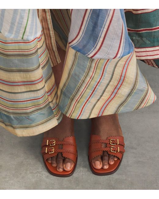 Zimmermann Brown Leather Goldie Slides