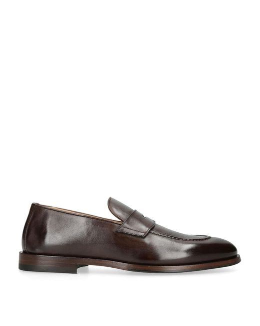 Brunello Cucinelli Brown Leather Loafers for men