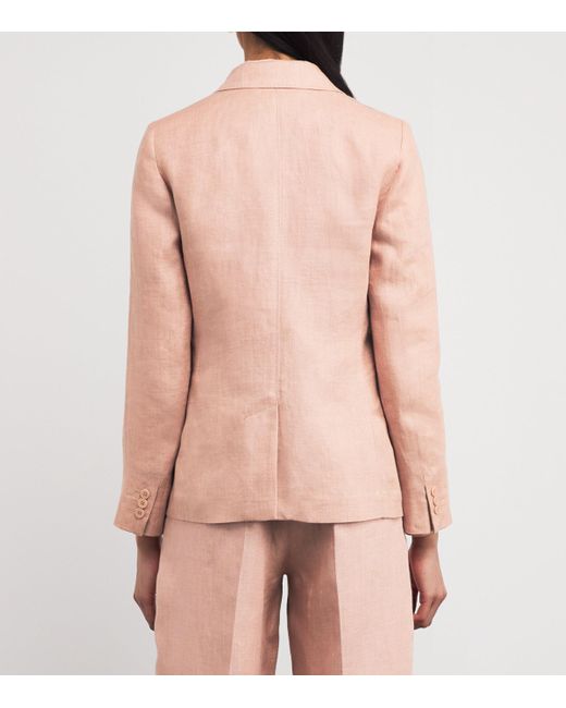 Weekend by Maxmara Pink Linen Single-Breasted Blazer