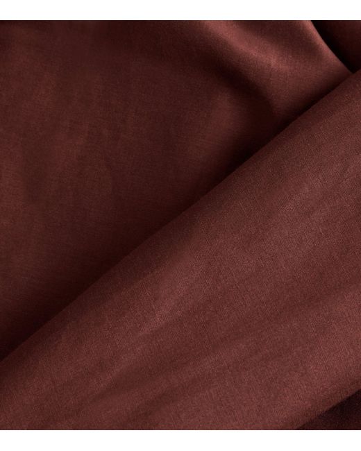 Matteau Brown Cotton-silk One-shoulder Maxi Dress