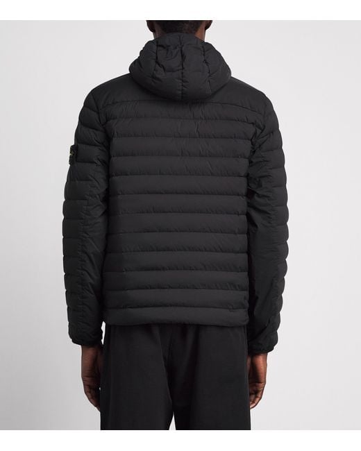 Stone Island Black Down Cordura Puffer Jacket for men