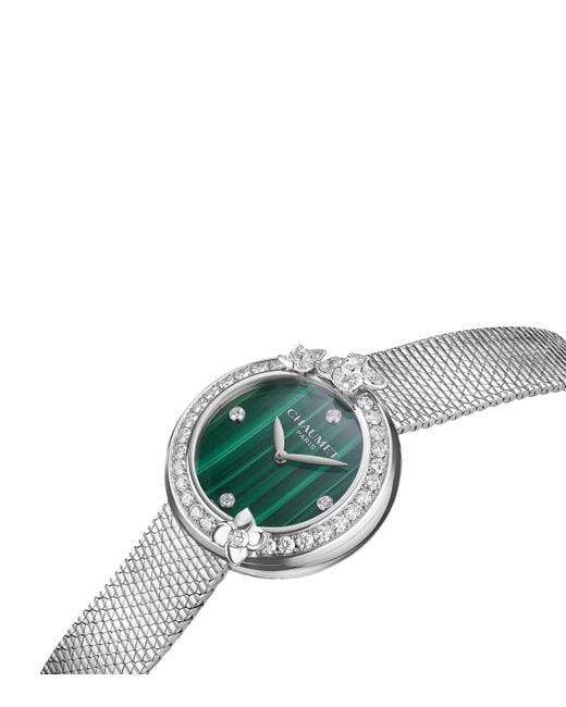 Chaumet Green Stainless Steel And Diamond Hortensia Watch