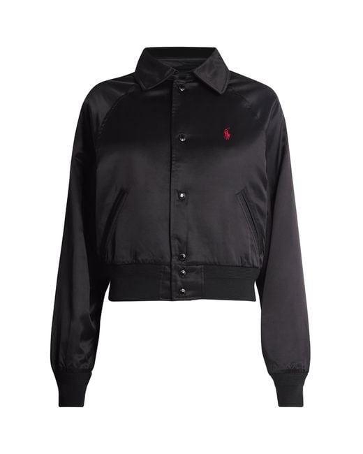 Polo Ralph Lauren Black Collared Bomber Jacket