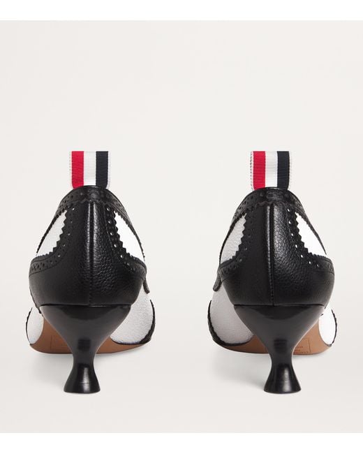 Thom Browne Metallic Leather Wingtip Pumps 55