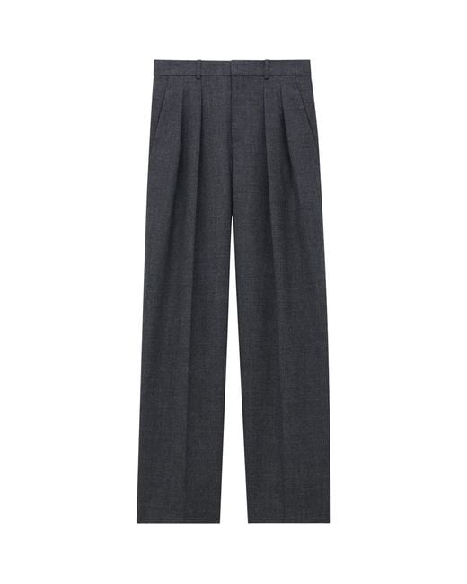 Saint Laurent Gray Wool Chiné Trousers for men
