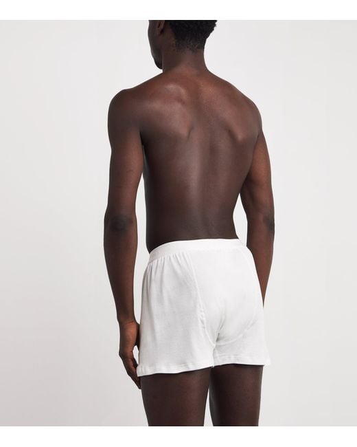 Sunspel White Sea Island Cotton Boxer Shorts for men