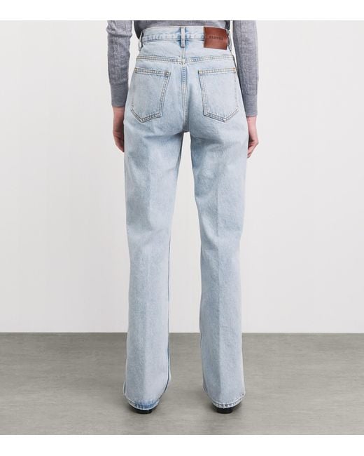 Sandro Blue Straight-Leg Patch Pocket Jeans