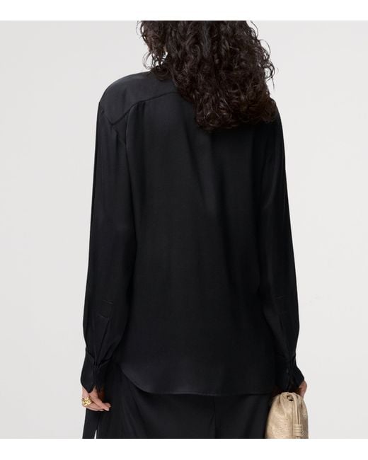 Loewe Black Silk Draped Shirt