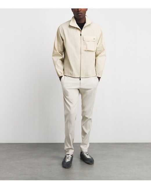 J.Lindeberg Natural Gian Crinkle Zip Overshirt for men