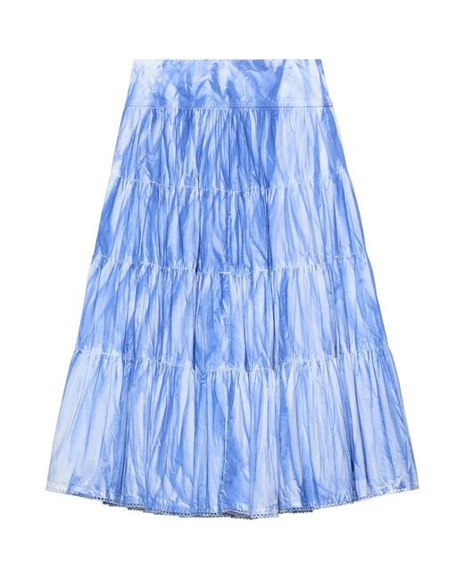 MAX&Co. Blue Cotton Palomba Tiered Midi Skirt