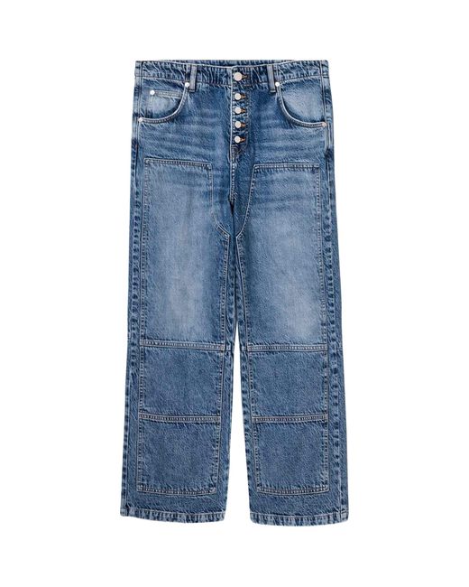 AllSaints Blue Tay Carpenter Wide-Leg Jeans