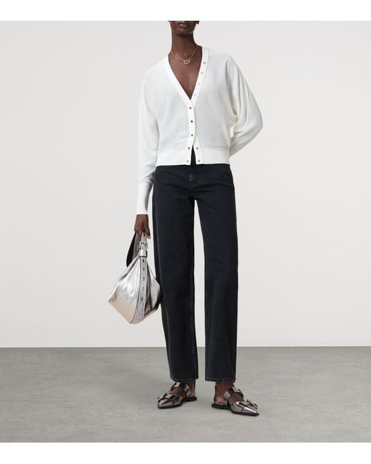 AllSaints White Wool Honor Cardigan