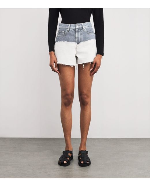 Maje Blue Tie-Dye Denim Shorts