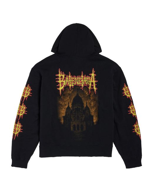 Balenciaga Blue Sacré Cœur Logo Oversized Zip-Up Hoodie for men