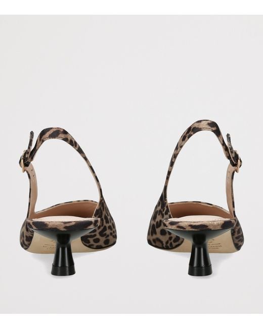 Stuart Weitzman Brown Leopard Stuart Sculpt Slingback Pumps 35