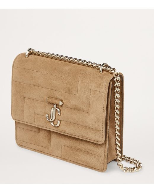 Jimmy Choo Natural Suede Avenue Quad Shoulder Bag