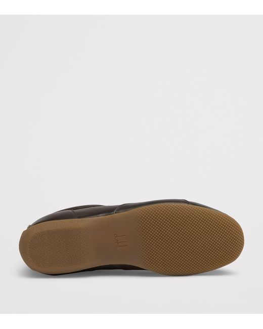 Dunhill Brown Leather Davies Automotive Sneakers for men