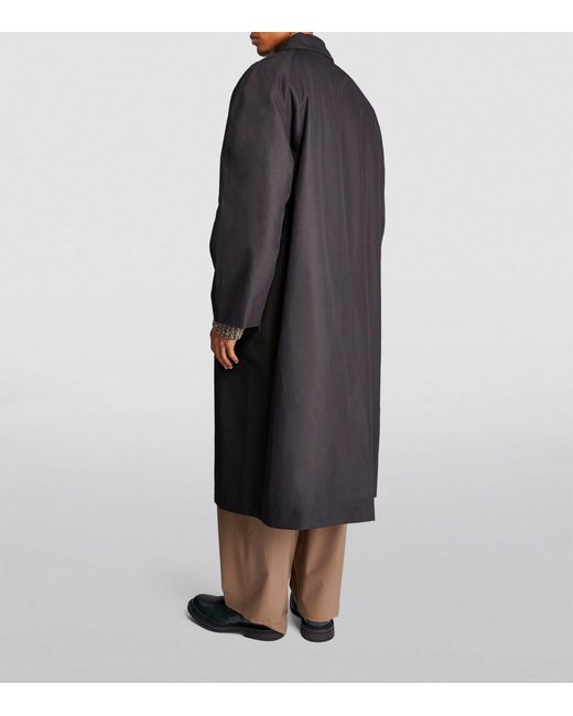 The Row Black Cotton-nylon Johnson Overcoat for men