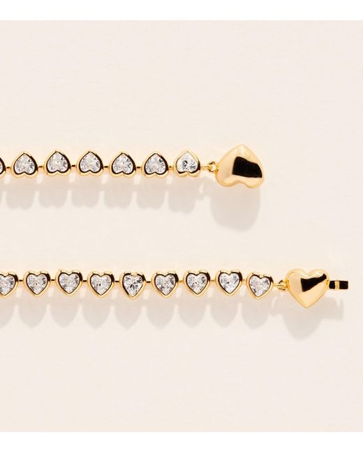 Astrid & Miyu Natural Plated Heart Tennis Necklace