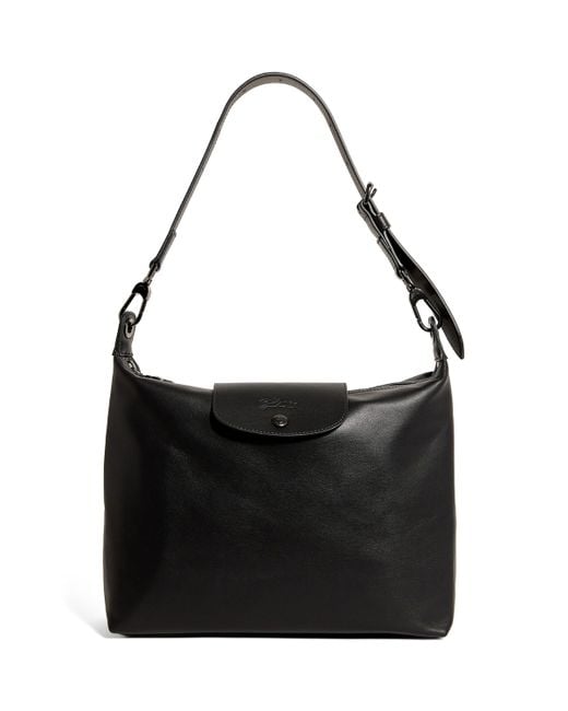Longchamp Black Medium Leather Le Pliage Xtra Hobo Bag