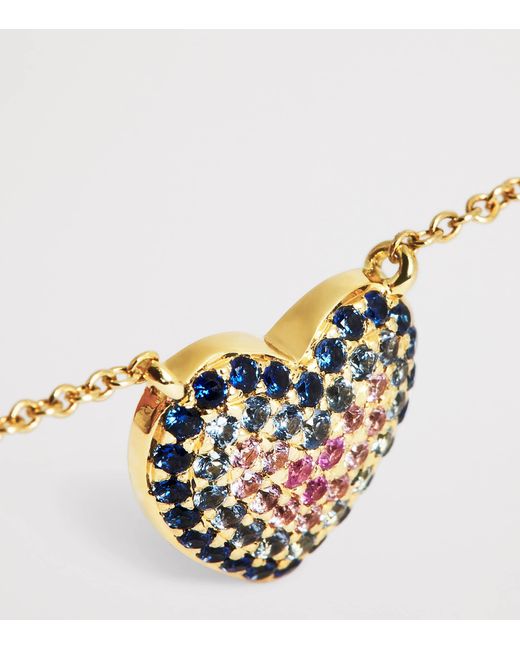 Emily P. Wheeler Metallic And Sapphire Heart Lucy Necklace