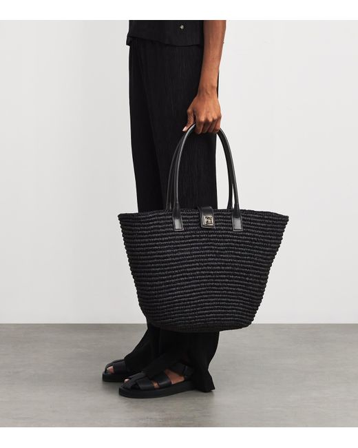 Anine Bing Black Monogram Lou Tote Bag