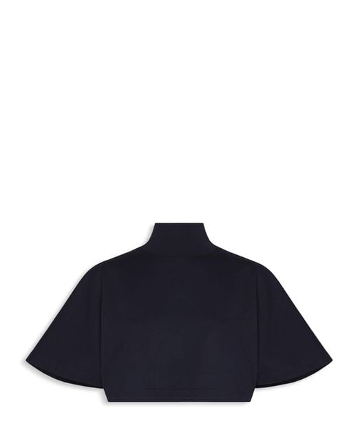 Alaïa Blue Cotton Jersey Crop Top
