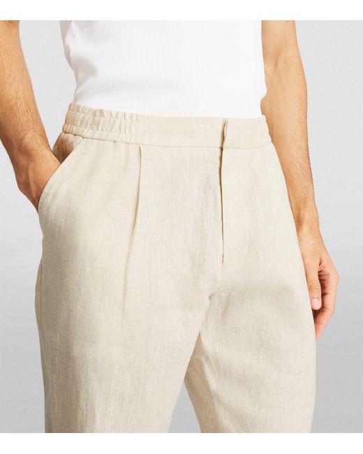 CHE Natural Linen Straight Trousers for men