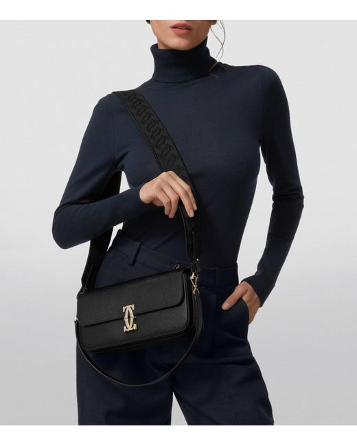 Cartier Black Leather C De East-West Shoulder Bag