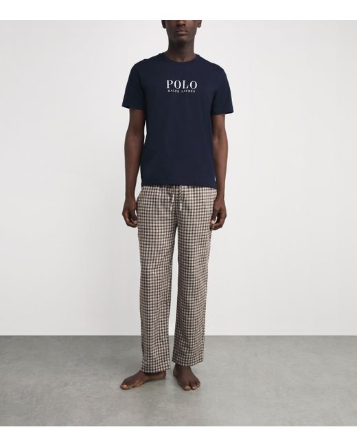 Polo Ralph Lauren Blue Cotton Logo Pyjama T-Shirt for men