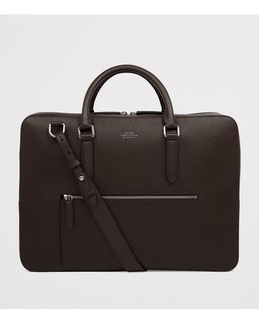 Smythson Black Large Calfskin Ludlow Briefcase for men