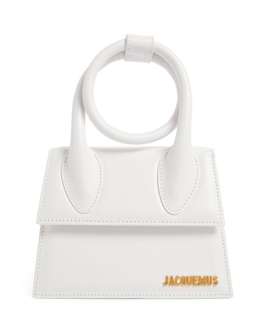 Jacquemus White Leather Le Chiquito Nœud Top-handle Bag