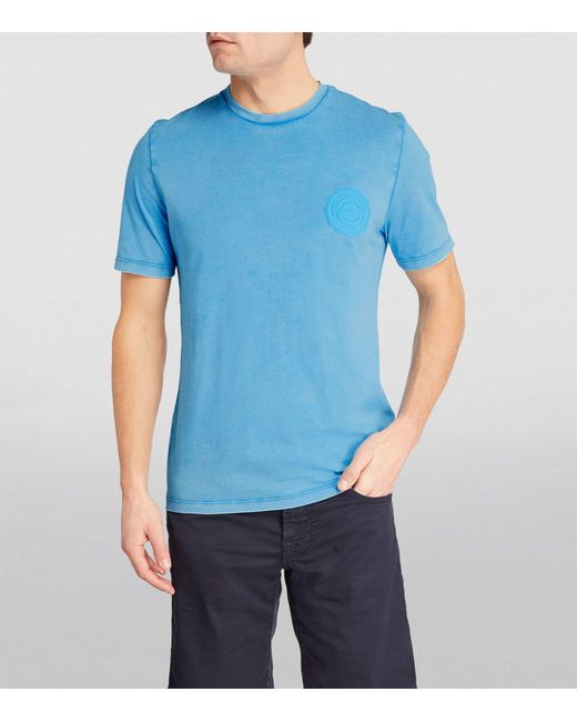 Jacob Cohen Blue Cotton Logo T-shirt for men