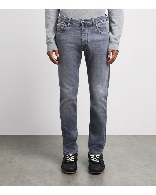 Jacob Cohen Blue Cotton-Modal Bard Slim Jeans for men