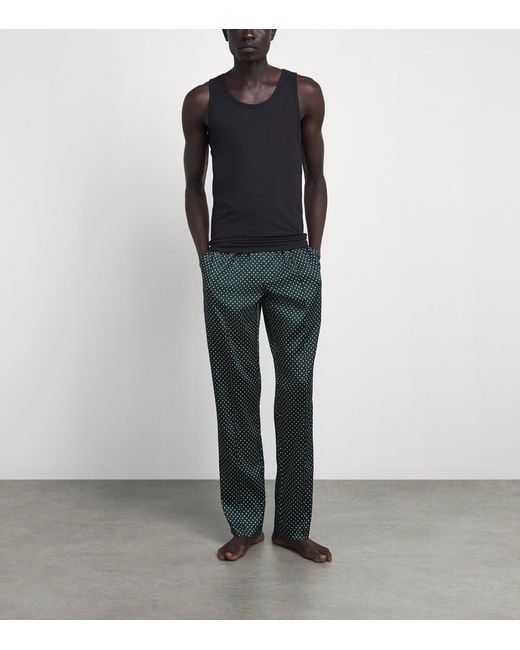 Tom Ford Gray Stretch-Silk Polka Dot Pyjama Bottoms for men