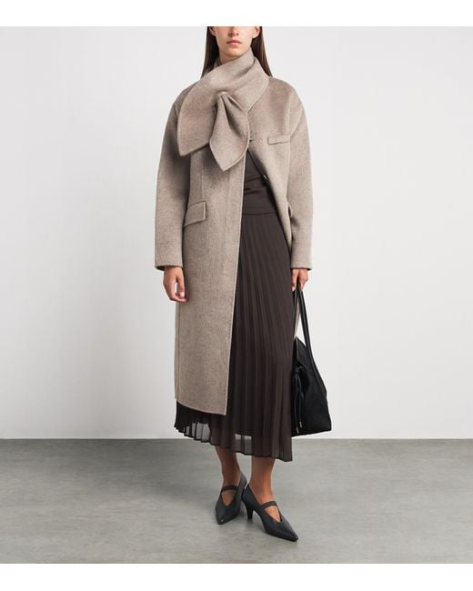 Claudie Pierlot Natural Wool-Blend Longline Coat