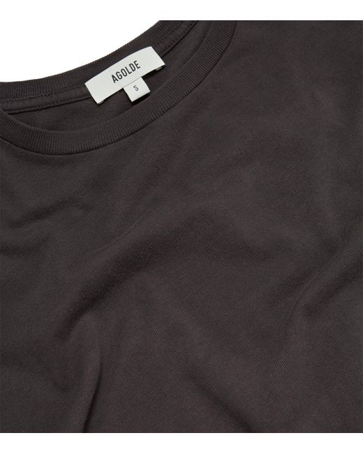 Agolde Black Organic Cotton Adine Shrunken T-Shirt