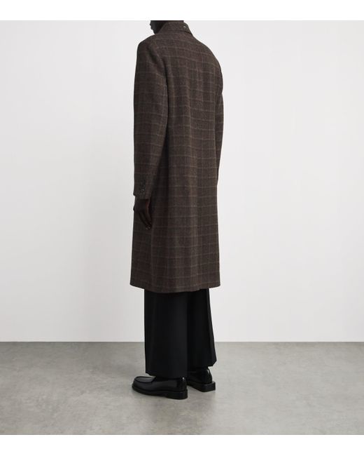Our Legacy Black Wool Checked Whale Coat for men
