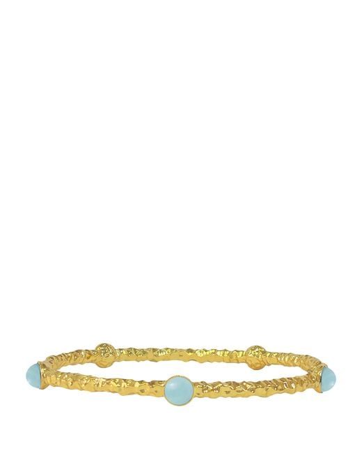 Halcyon Days Yellow Plated Cabochon Bangle for men