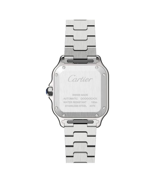Cartier Metallic And Stainless Steel Santos De Watch for men