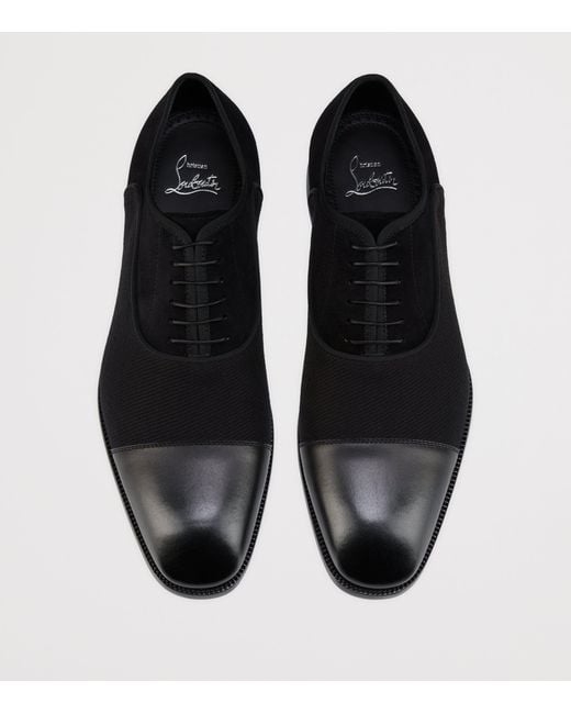Christian Louboutin Black Greggory Leather-Blend Oxford Shoes for men