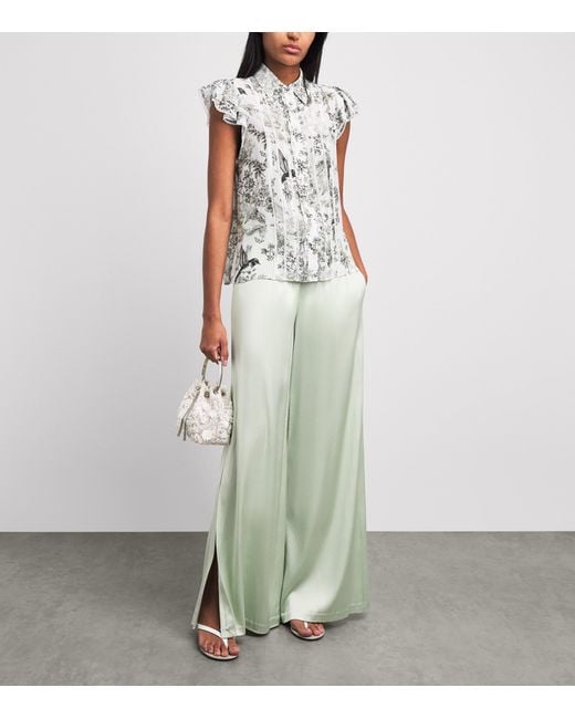 Alice + Olivia White Kenley Palazzo Trousers