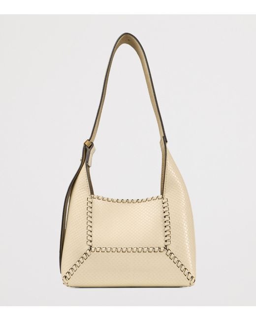 Jimmy Choo Natural Snake-Print Diamond Shoulder Bag