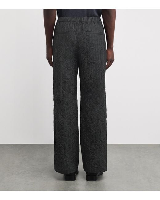 Jonathan Simkhai Gray Crinkle-Effect Franco Trousers for men