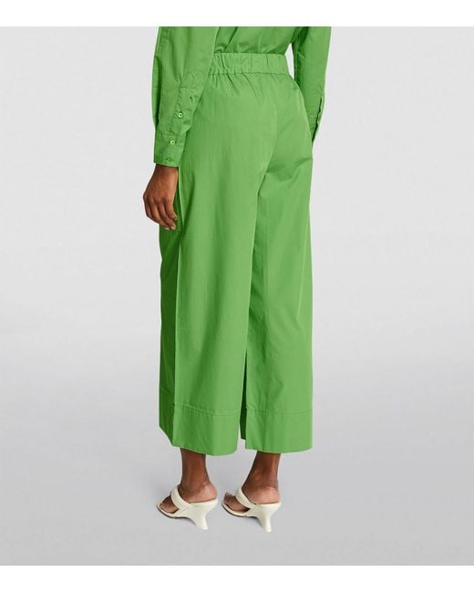 MAX&Co. Green Cotton Poplin Cropped Trousers