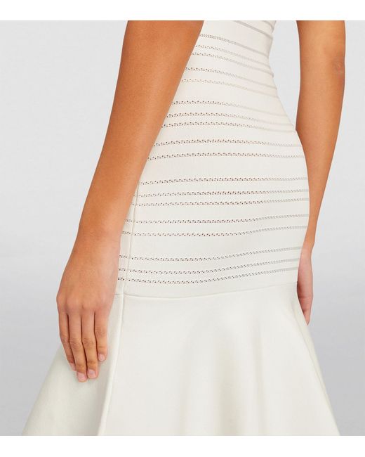 Victoria Beckham White Knitted Midi Dress